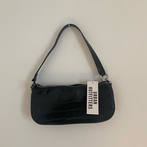 Faux Croc Baguette Bag